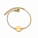 Vergoldetes Edelstahl Armband - Mit Anhänger - Rundes Unisex Design