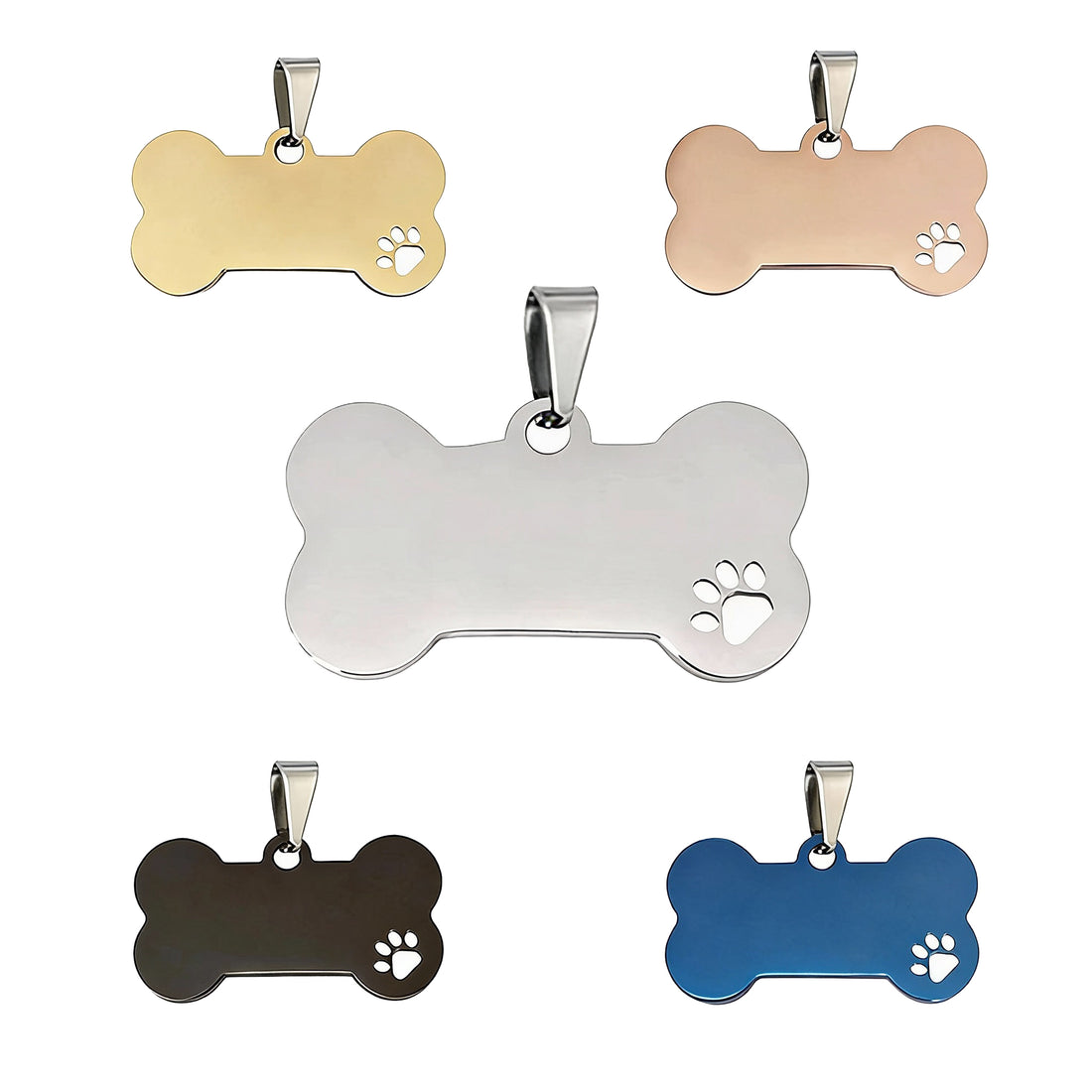 Personalisierbarer Edelstahl Schlüsselanhänger für Hundemarken