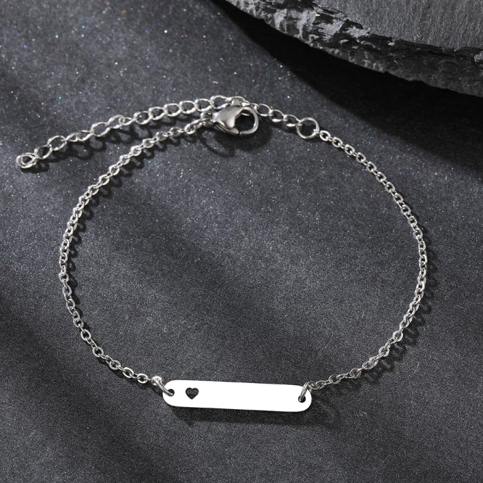 Personalisierbares Armband mit Herz Gravur - Personalisiertes Geschenk