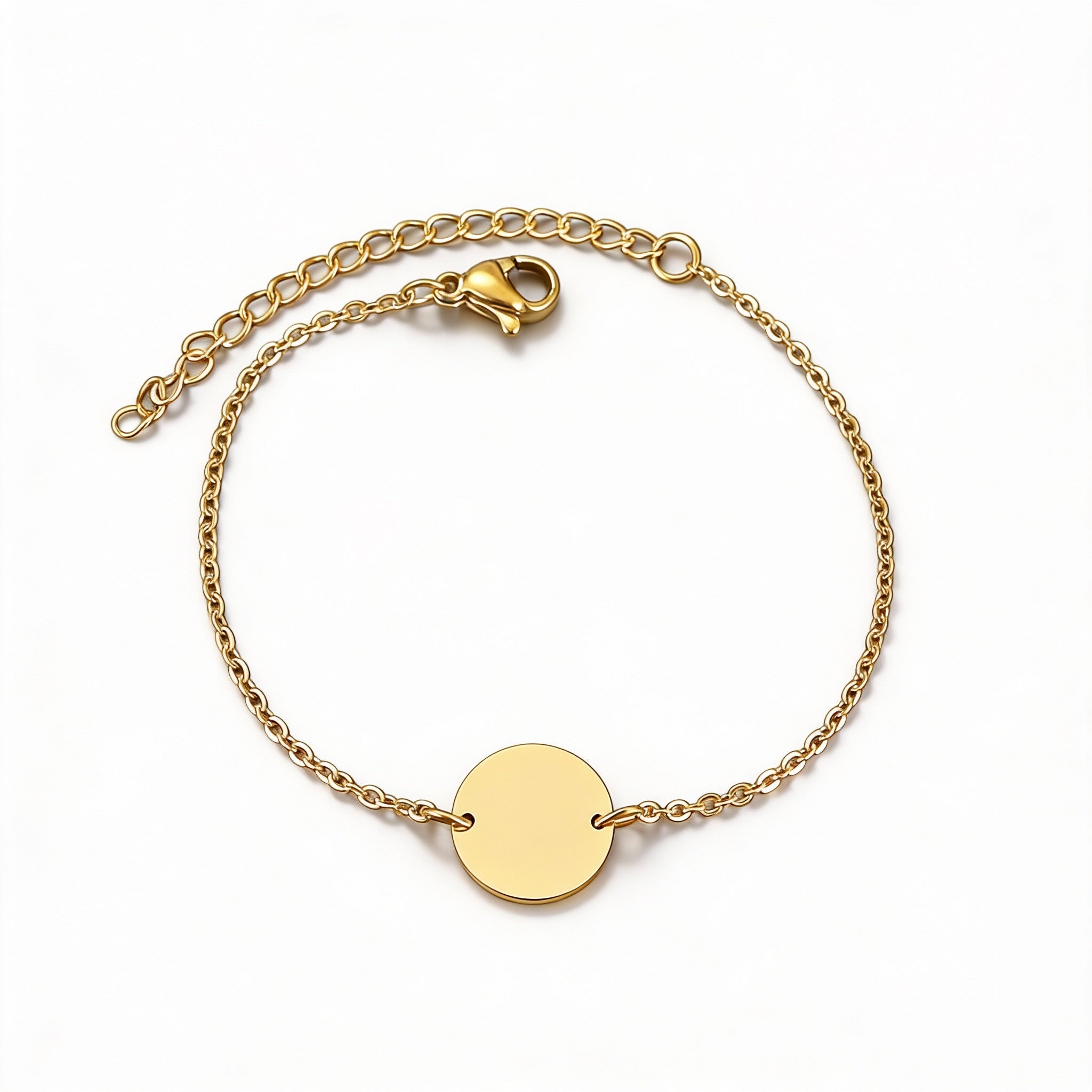 Vergoldetes Edelstahl Armband - Mit Anhänger - Rundes Unisex Design