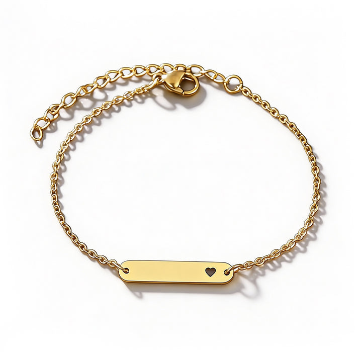 Personalisierbares Armband mit Herz Gravur - Personalisiertes Geschenk