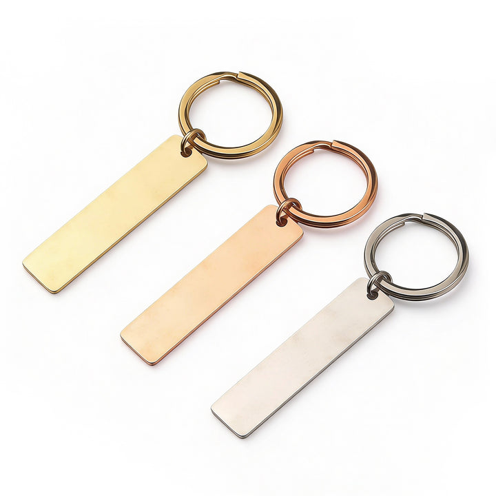 Rechteckiger Edelstahl Schlüsselanhänger - Anhänger