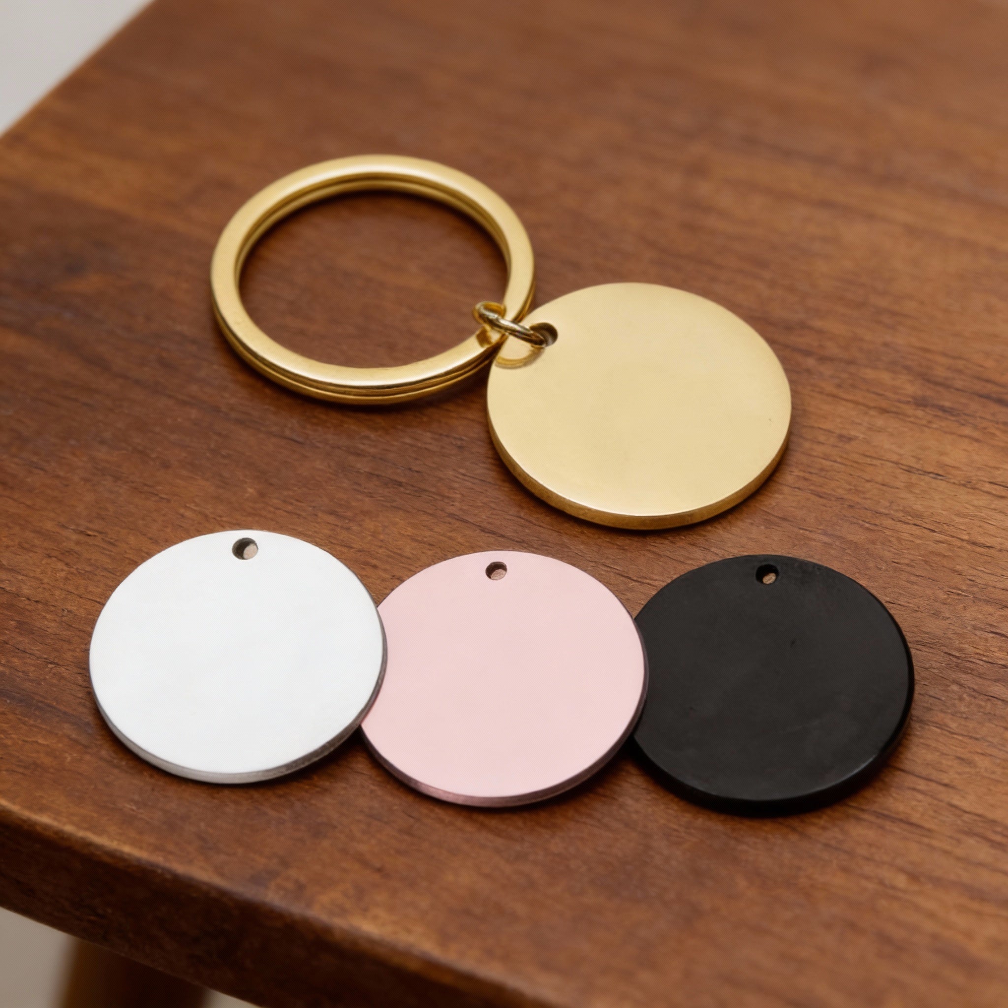 Runder Edelstahl Schlüsselanhänger - Anhänger