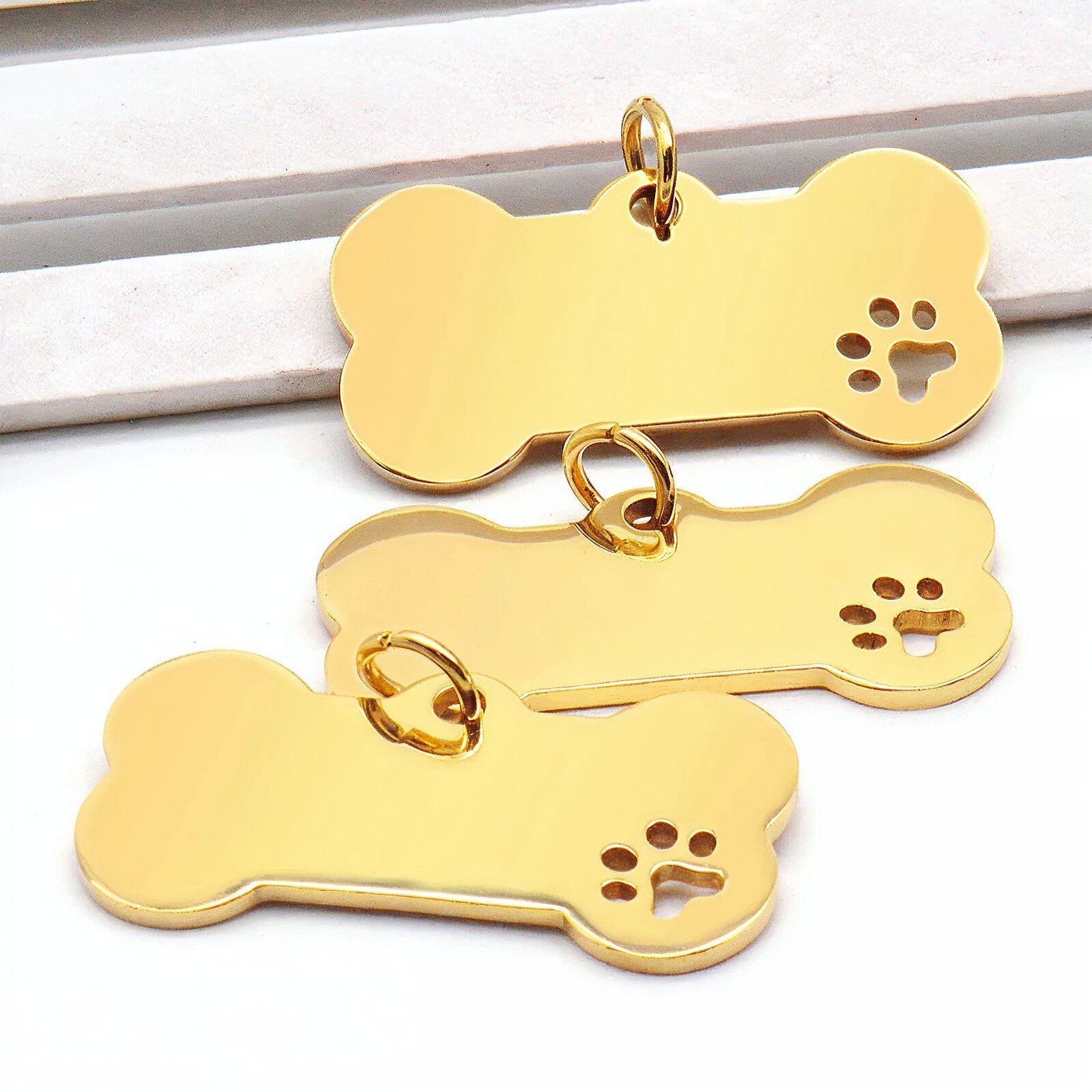 Personalisierbarer Edelstahl Schlüsselanhänger für Hundemarken